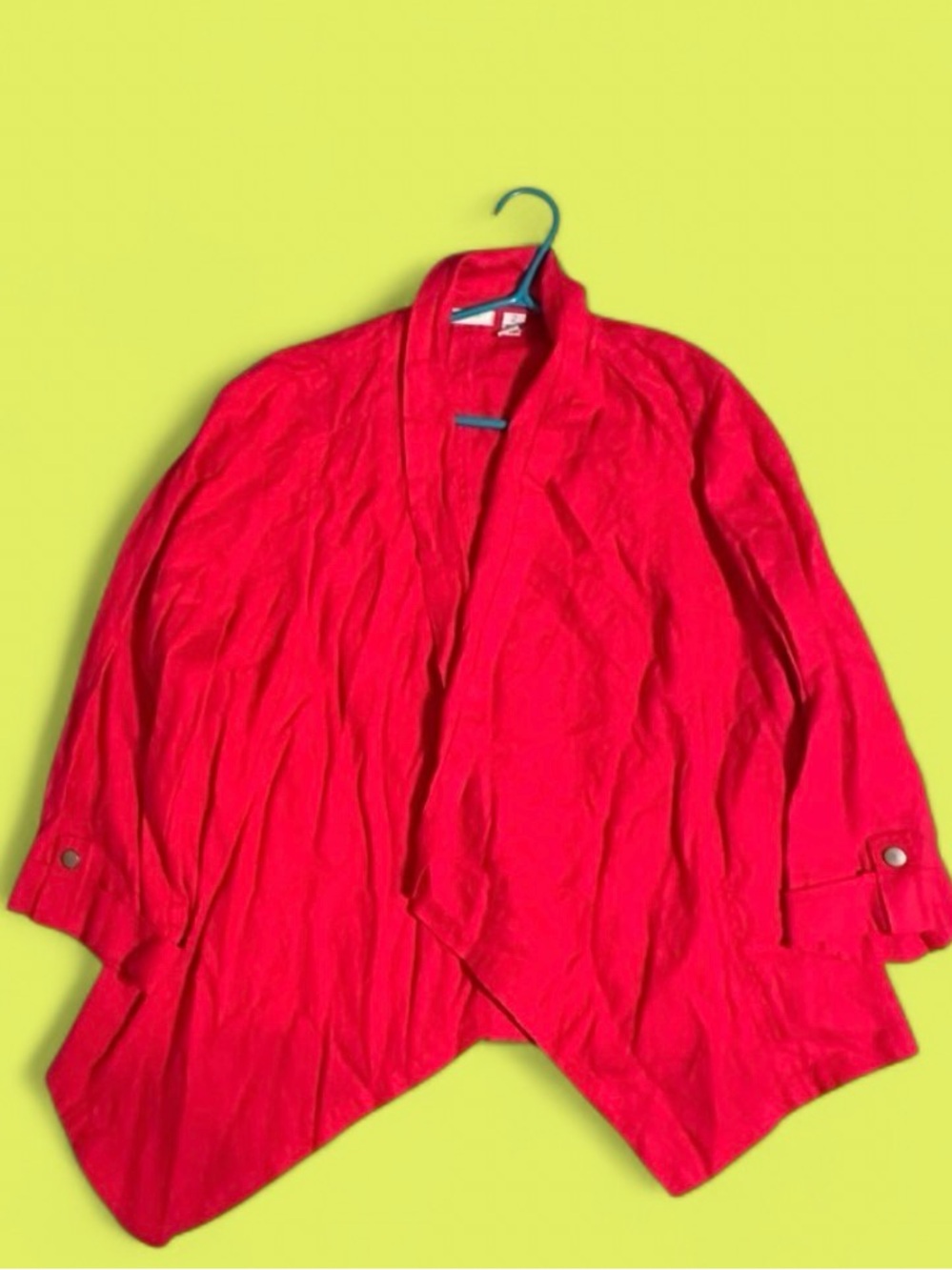 Chico's Women's 100% Linen Jacket Fuschia/Pink sz 12
